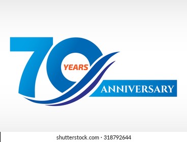 70 Years Anniversary Template Logo