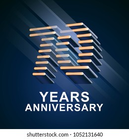 70 years anniversary vector icon,  logo. Graphic design element with nonstandard elegant font for 70th anniversary 