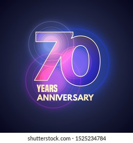 70 years anniversary vector icon,  logo. Graphic design element with bokeh for 70th anniversary 