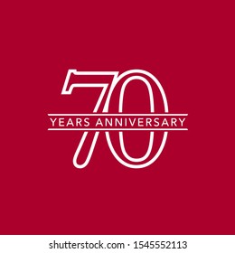 70 years anniversary vector icon, logo. Design element with composition of number and text for 70th anniversary 