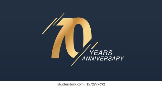 70 Years Anniversary Vector Icon, Logo. Graphic Design Element With Golden Number On Isolated Background For 70th Anniversary 