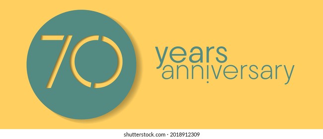 70 Years Anniversary Vector Icon, Logo. Design Element With Graphic Style Number For 70th Anniversary