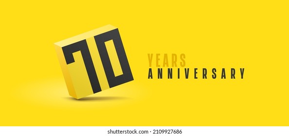 70 years anniversary vector icon, logo. Isolated graphic number for 70th anniversary birthday card or symbol