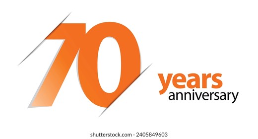 70 years anniversary vector icon, logo. Graphic design element with number and text composition for 70th anniversary. Suitable for card or packaging
