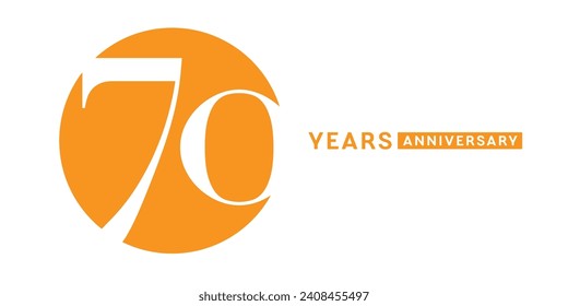 70 Jahre Jubiläum Vektorsymbol, Logo. Einzigartiges elegantes Design mit einer Nummer für Geburtstagskarte oder Symbol zum 70. Geburtstag