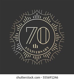 70 years anniversary vector icon, logo. Graphic design element for 70th anniversary birthday card