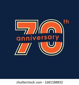 70 years anniversary vector logo, icon. Graphic design element with number for 70th anniversary greeting card or banner