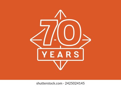 70 years anniversary vector logo, icon. Graphic element for 70th anniversary greeting card