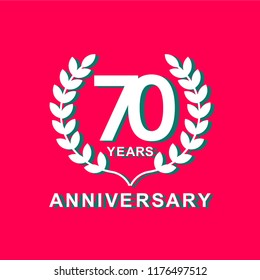 70 Years Anniversary Vector Template Design Illustration