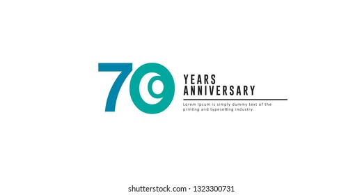 70 Years Anniversary Vector Template Design Illustration.