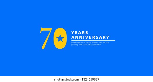 70 Years Anniversary Vector Template Design Illustration.