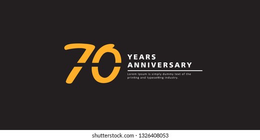 70 Years Anniversary Vector Template Design Illustration.