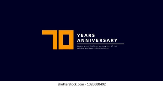 70 Years Anniversary Vector Template Design Illustration.