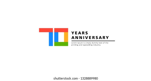 70 Years Anniversary Vector Template Design Illustration.