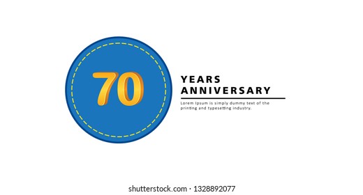 70 Years Anniversary Vector Template Design Illustration.