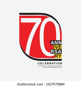 70 Years Anniversary Vector Template Design Illustration.