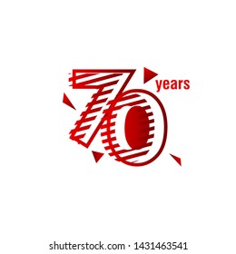 70 Years Anniversary Vector Template Design Illustration