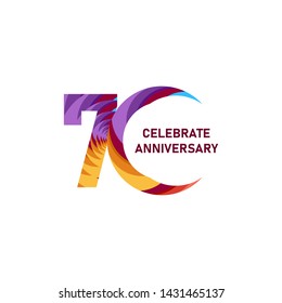 70 Years Anniversary Vector Template Design Illustration