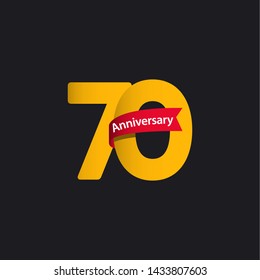 70 Years Anniversary Vector Template Design Illustration