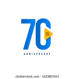 70 Years Anniversary Vector Template Design Illustration