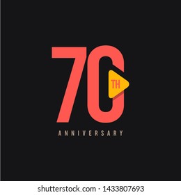 70 Years Anniversary Vector Template Design Illustration
