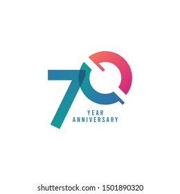 70 Years Anniversary Vector Template Design Illustration