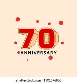 70 Years Anniversary Vector Template Design Illustration