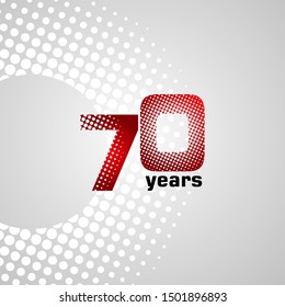 70 Years Anniversary Vector Template Design Illustration