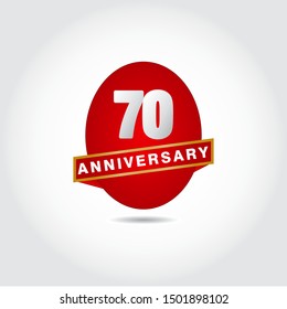 70 Years Anniversary Vector Template Design Illustration