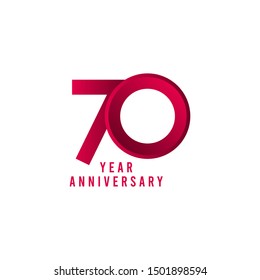 70 Years Anniversary Vector Template Design Illustration