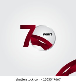 70 Years Anniversary Vector Template Design Illustration
