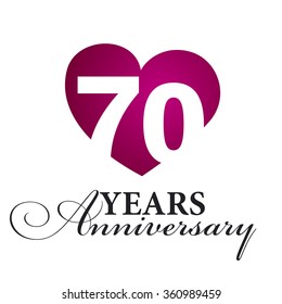 70 years anniversary white background