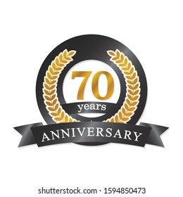 70 years anniversary wreath ribbon logo
