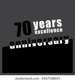 70 years annivesary celebration template design illustration