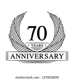 70 years design template. 70th anniversary. Vector and illustration.