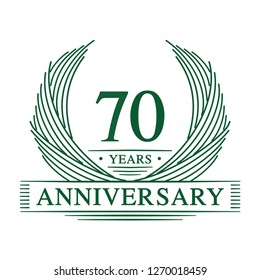 70 years design template. 70th anniversary. Vector and illustration.