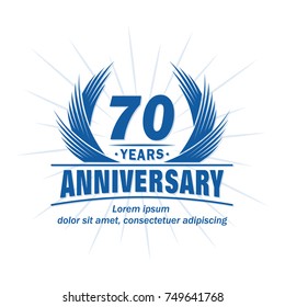 70 years design template. Anniversary vector and illustration template.
