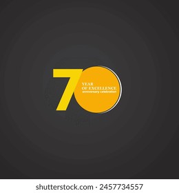 70 years of excelence anniversary vector template design illustration