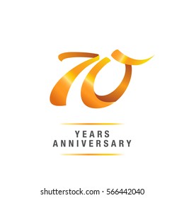 Logo de la celebración del aniversario de oro de 70 años , aislado de fondo blanco