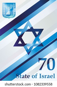 70 years Israel, national flag,  Israel Independence Day