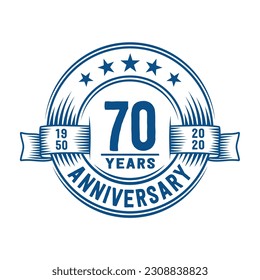 70 years logo design template. 70th anniversary vector and illustration. svg