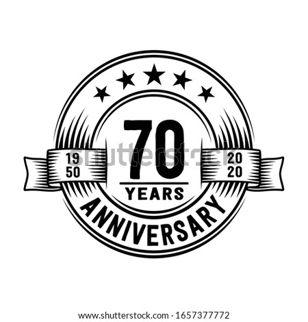 70 years logo design template. 70th anniversary vector and illustration.