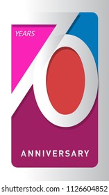 70 years old celebrating modern logo. Colored happy anniversary template numbers. vector design for celebration, invitation card, and greeting card
