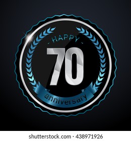 70 Years Silver anniversary logo, low poly design number