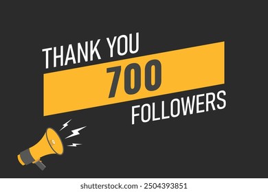 700  followers celebration. Thank you 700 followers congratulation template banner. banner for social 700 friends and followers. celebrate subscribers and followers.
