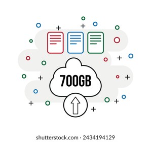 700 GB Cloud-Speicher. Hochladen von Dateien und Dokumenten gestalten, Konzepte Dateien online speichern