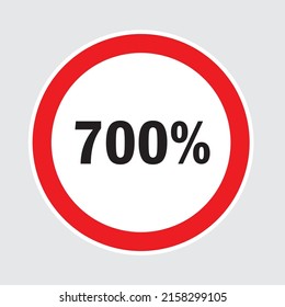 700 Percent off  on gray Background, Special Offer 700% Discount Tag, Sale Up to 700 Percent Off,big offer, Sale, Special Offer Label, Sticker, Tag, Banner, Advertising, offer Icon