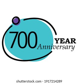 700 Jahre alte Vektor Template Design Illustration Blue Circle White Hintergrund