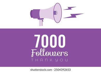 7000 OR 7k followers celebration. Thank you 7000   followers congratulation template banner. banner for social 7k friends and followers. celebrate subscribers and followers.
