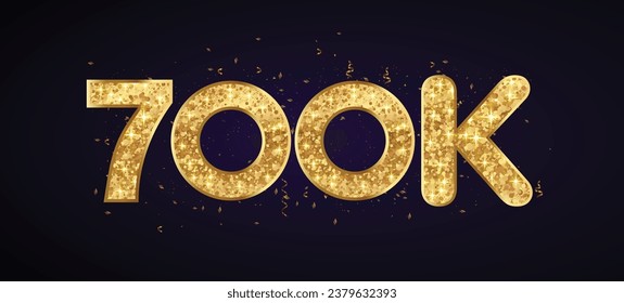 700k gold Glitter Effect illustration vector 